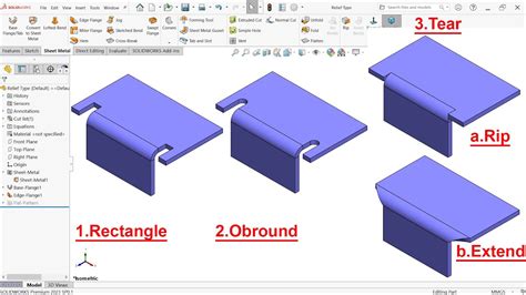 sheet metal relief cuts|solidworks sheet metal corner relief.